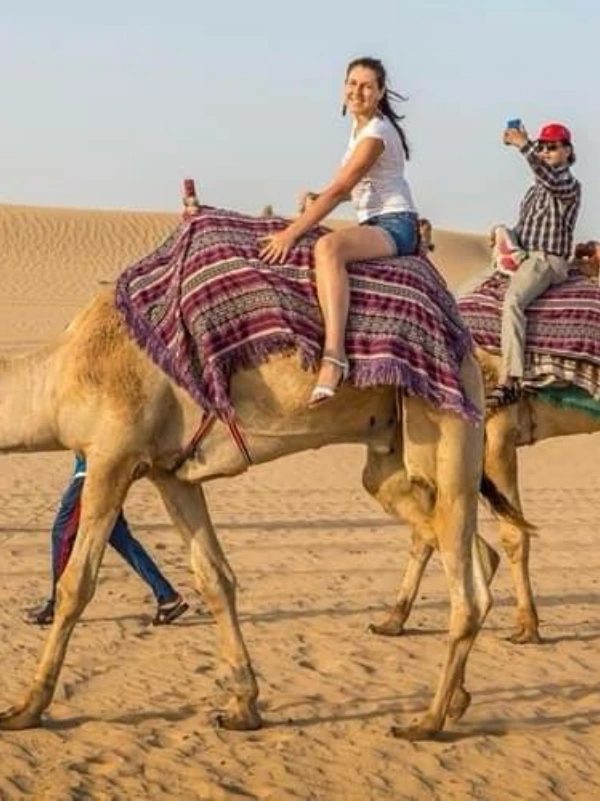 Camel ride at a Dubai desert camp